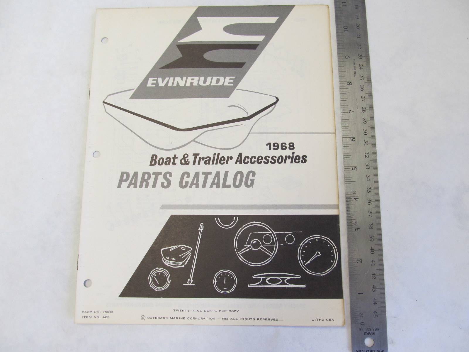 1968 Evinrude Boat & Trailer Accessories Parts Catalog Green Bay