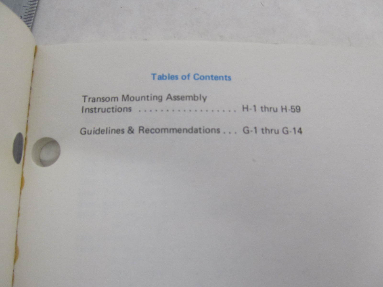 ... OMC Sea Drive Transom Bracket Installation Instructions Manual 1.6-2.6L ...