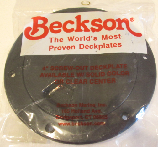 DP40-B Beckson 4" I.D. Black Twist Out Smooth Deck Plate