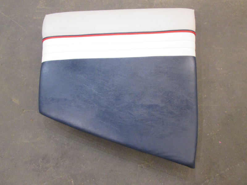1990 Bayliner Capri Bow Boat Seat Cushion Gray White & Blue Vinyl