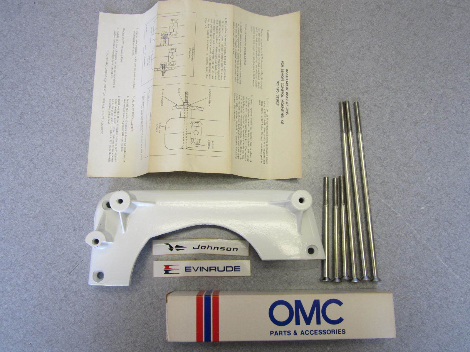 Evinrude/Johnson/OMC Remote Control Mounting Kit 385827