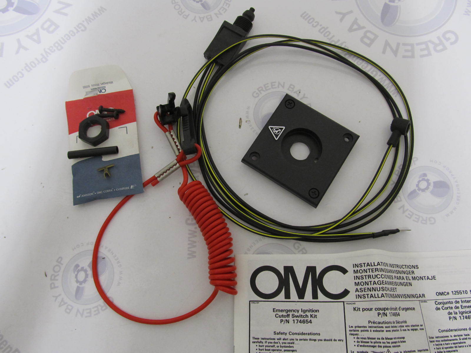 0174654 174654 OMC Cutoff Stop Switch Kit Evinrude Johnson 9.9/15HP