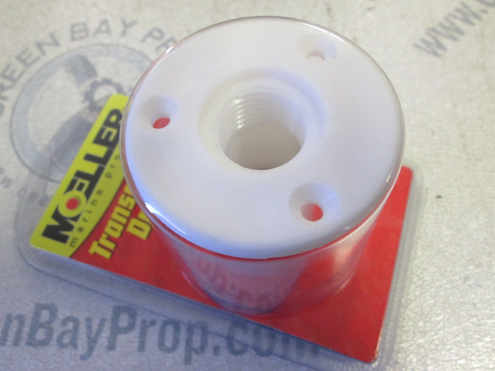 02030310 Moeller Resin Boat Transom Drain Tube White Green Bay Propeller & Marine LLC