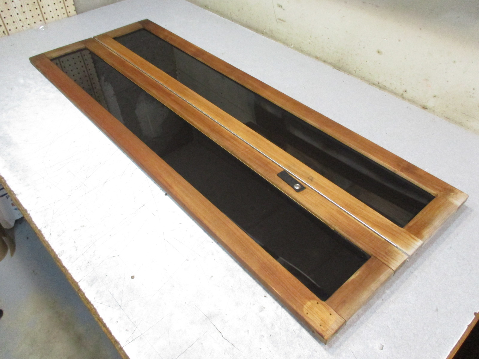 Teak Cuddy Cabin Window Bi-Fold Door 54 1/4 in 1989 Four Winns SunDowner 225