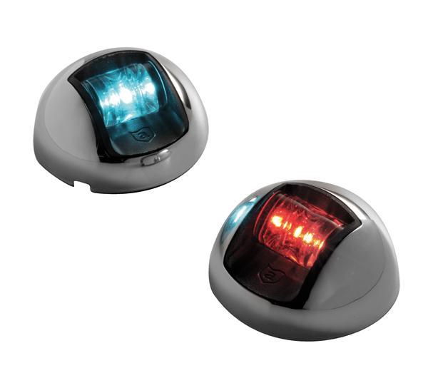 Attwood 2" Marine Boat Chrome LED Sidelight Red/Green Pair up to 65.6' 3570-1