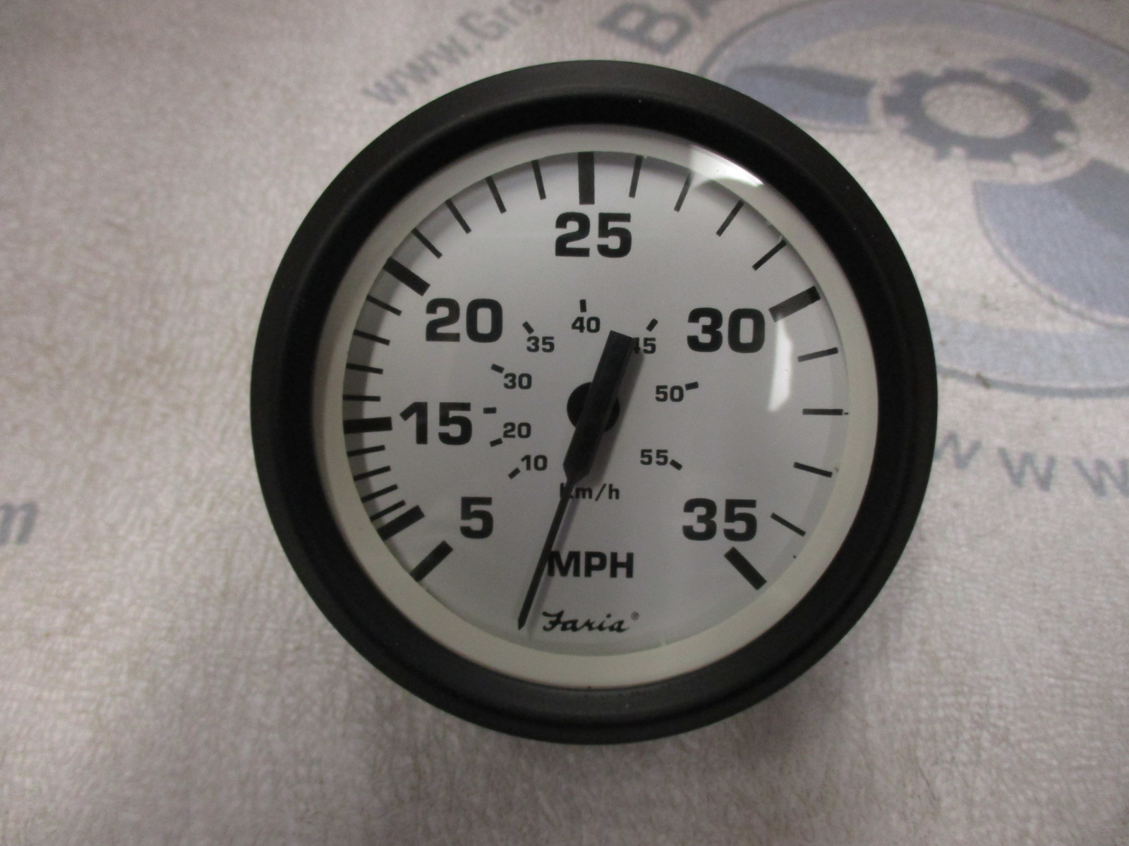 SE9479C Faria Marine Boat Dash Speedo Speedometer 35 MPH White/Black