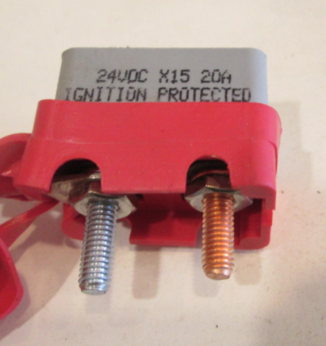 RESETTABLE CIRCUIT BREAKER WITH COVER- 24VDC 20A w/Cover And One 6