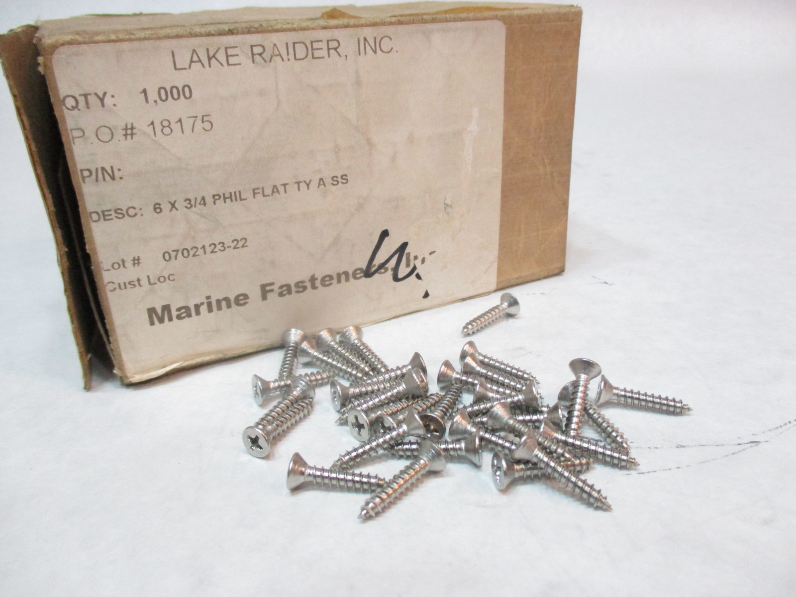 #6 x 3/4"  Phillips Stainless Steel Flat Head Sheet Metal Screw (1000 Qty)