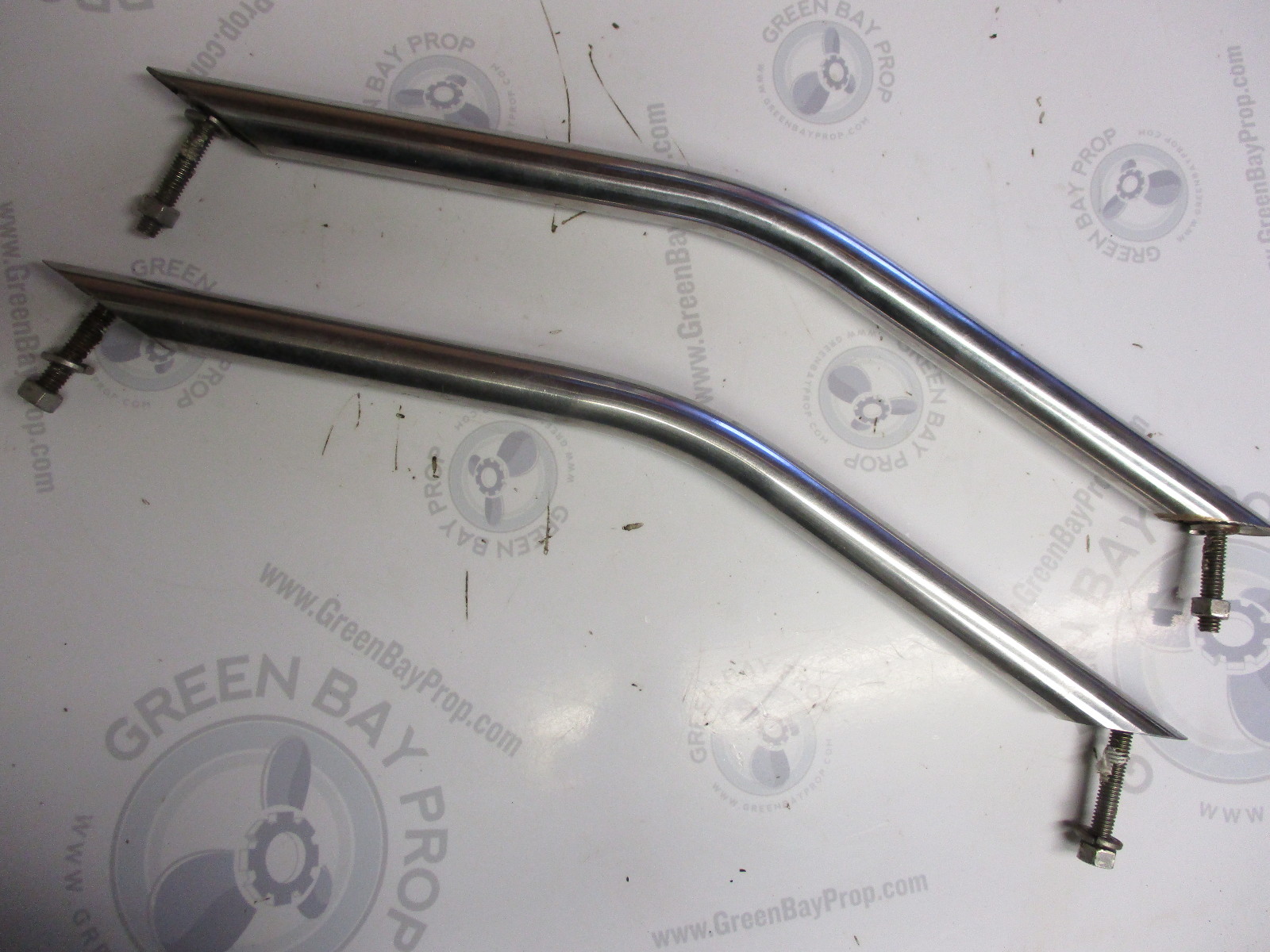 Boat Stainless Steel Curved Grab Handle Rail 17 1/2 inch with Studs Set of 2