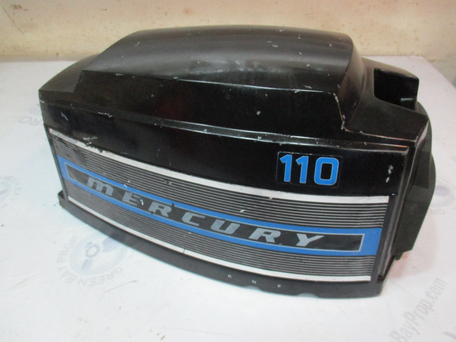 Mercury Outboard Top Motor Engine Cowl Cover Merc 110 Black Blue 1970's
