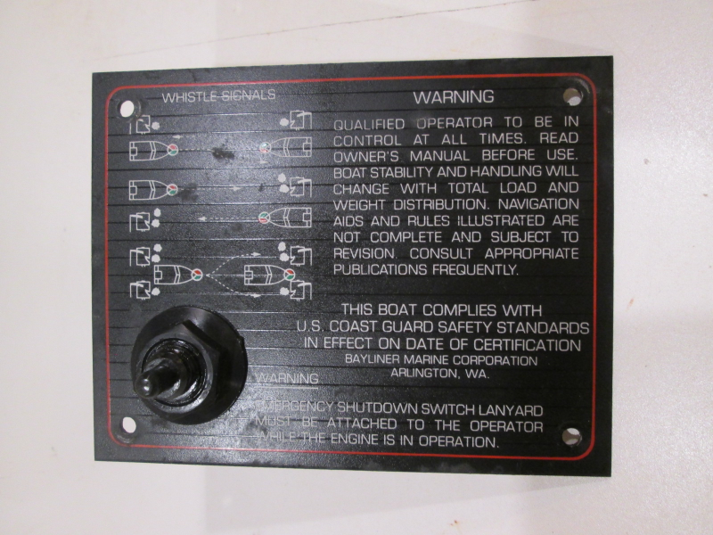 1986 Bayliner Capri Dash Panel Emergency Shutdown Switch W O Lanyard Green Bay Propeller Marine Llc