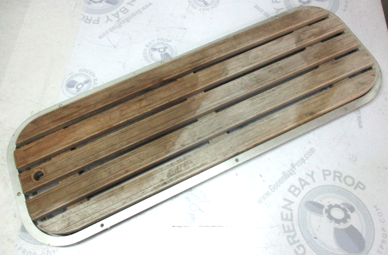 Marine Boat Floor Deck Ski Hatch Cover Teak Aluminum Frame 37 1/2" x 13 3/8"