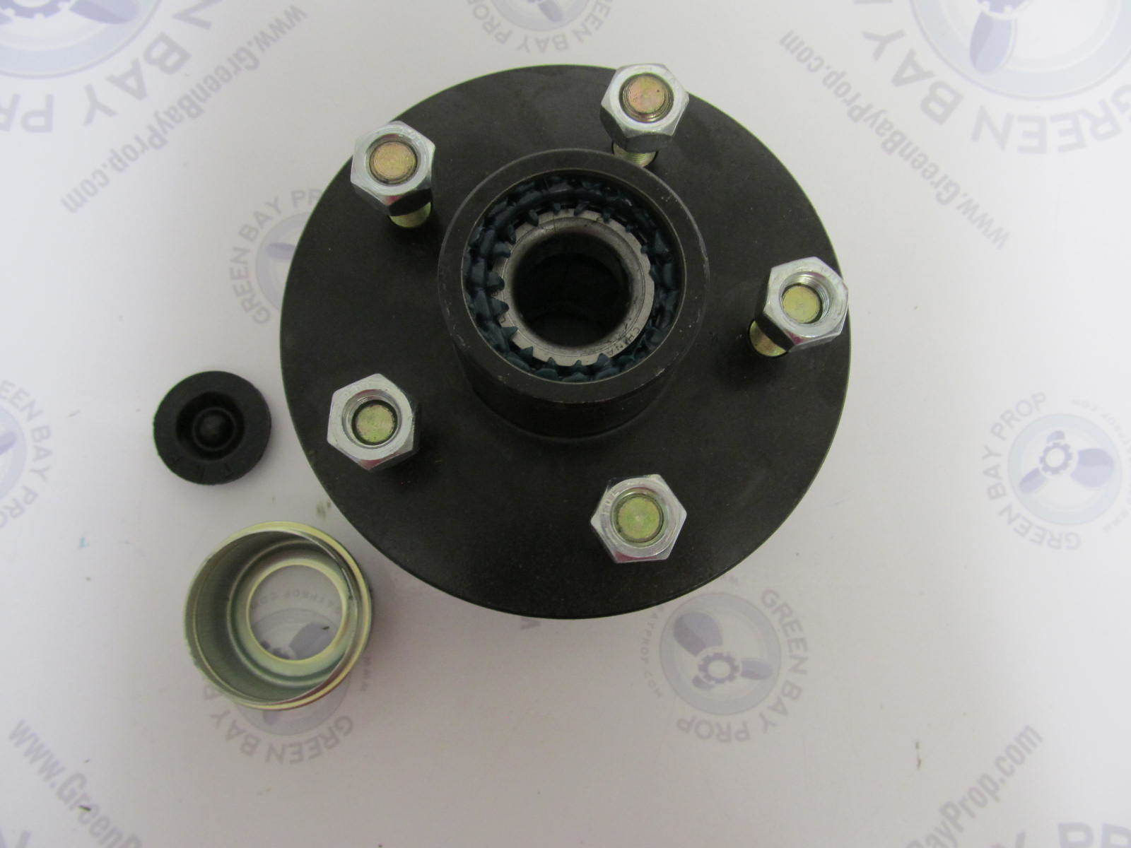 H5L17T106B Knott Complete Greased 5 Hole/Bolt Trailer Wheel Hub Green