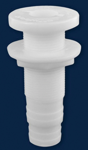 3897-3 THRU HULL CONNECTOR, WHITE-1-1/8" to 1-1/4" ID x 4-1/8"