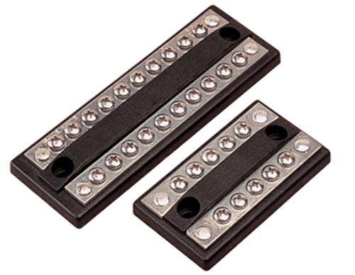 COMBINATION BUS BAR-10 Terminals, #8-32, 3-1/4"L x 1-13/16"W