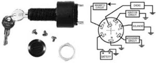 MP39830 Sierra ELECTRONIC IGNITION SWITCH 3-POS, 6 TERM-Off-Run-Start Switch OMC