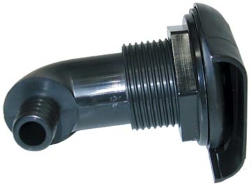 DIRECTIONAL LIVEWELL FILL FITTING-Livewell Fitting, 1-1/8" Black