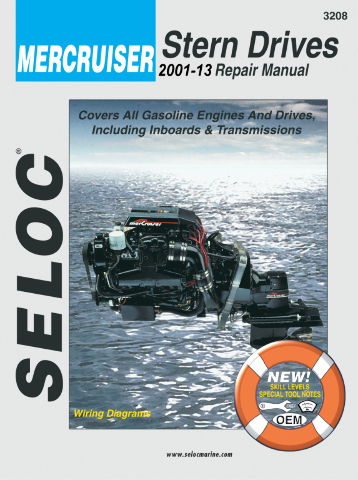 3208 Seloc Mercruiser Stern Drive 2001 - 2013 Shop Repair Service Manual Book