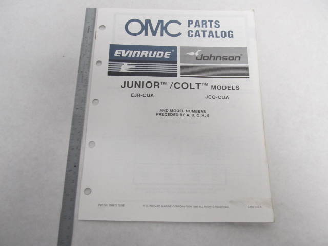 398613 OMC Evinrude Johnson 1987 Outboard Junior & Colt Parts Catalog