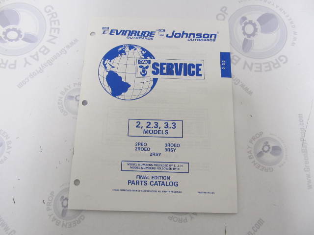 437461 OMC Evinrude Johnson 2-3.3 HP Outboard Parts Catalog 1995