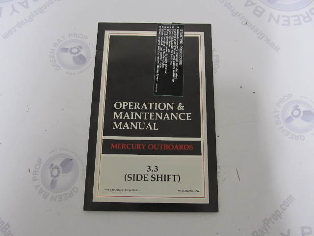 90-823239930 Mercury Outboard Operation & Maintenance Manual 3.3 HP Side Shift