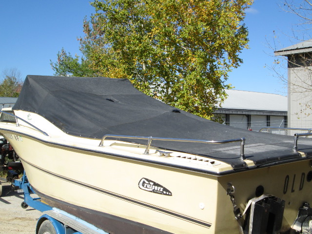 FULL Snap On Black Boat Cover For Vintage Cruisers Cuddy Cabin