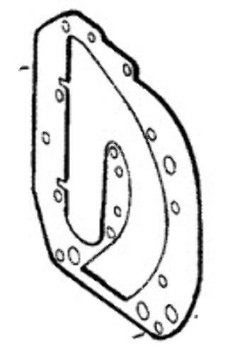 27-F715154 Exhaust Port Cover Gasket Mercury Force/Sears 9.9-15HP