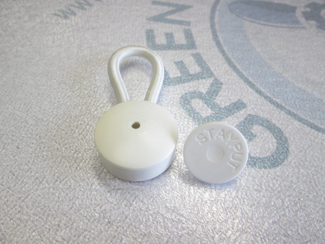 Stay-Put Boat Cover White Bungee Shock Cord Clip & Knob