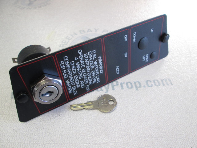 1987 88 Bayliner Capri Boat Dash Ignition Key Switch Panel & Key