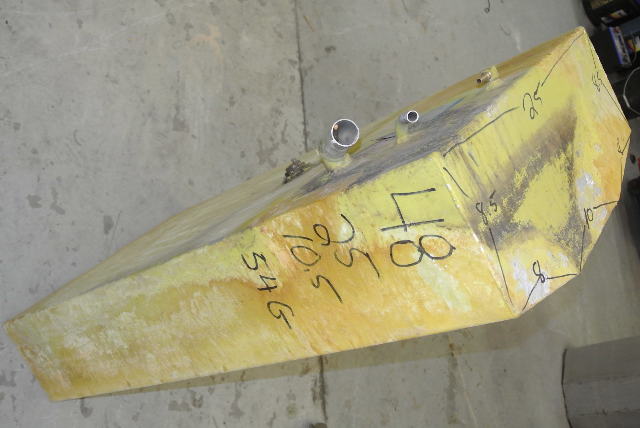 Aluminum Boat Gas Tank 54 Gallon 48 X 25 x 10.5 Angled Bottom Marine Fuel Cell