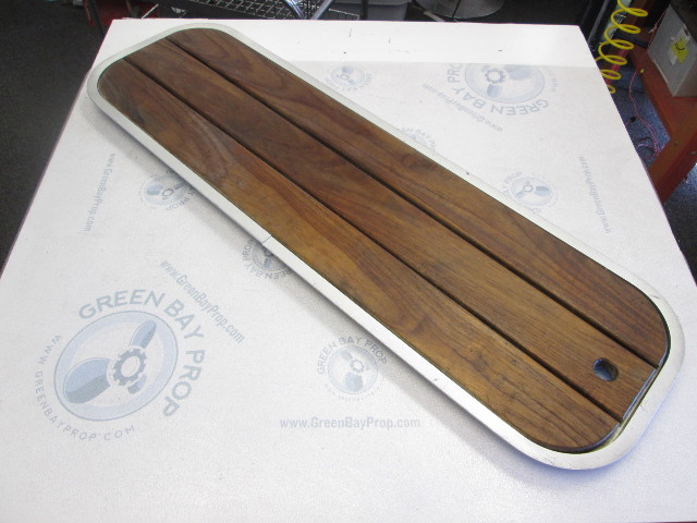 Boat Floor Deck Ski Hatch Cover Teak Aluminum Frame 44 3/8 in Long