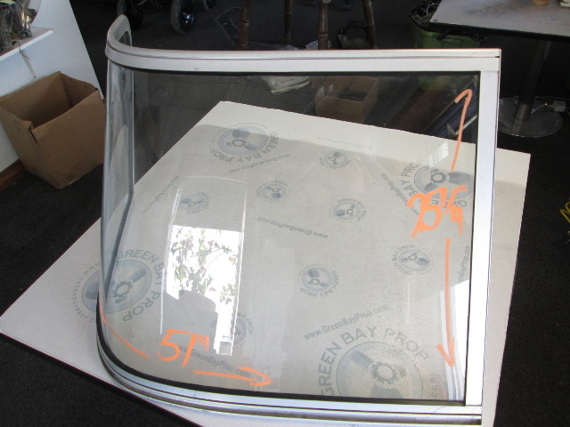 Boat Starboard Side Front Curved Glass Water Bonnet Windshield