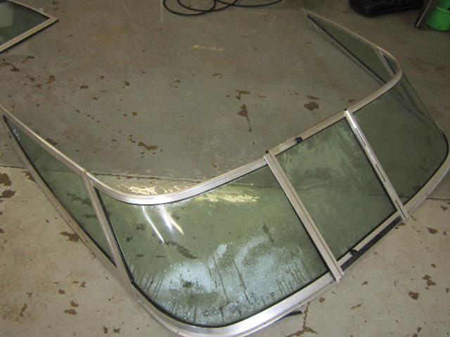 Boat Windshield Curved Glass Walk Through 80" Wide 25" High