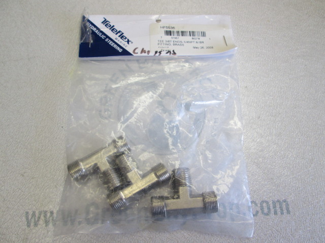 HF5536 Teleflex Boat Seastar Hydraulic Steering Tee Fitting 3/8T 3 Pk