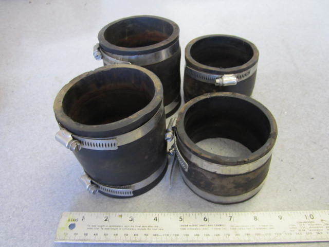 Lot of 4 Exhaust Hoses & Clamps OMC Ford Stern Drive V8