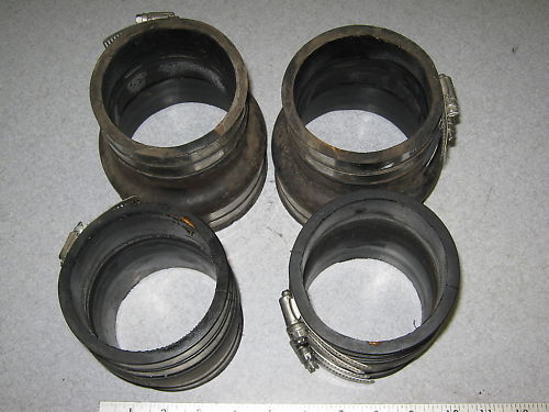 OMC V8 Stern Drive Exhaust Hoses & Clamps Lot of 4 1989