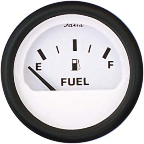 12901 Faria EURO SERIES GAUGE, WHITE 2" Fuel Level Gauge for Marine Engines