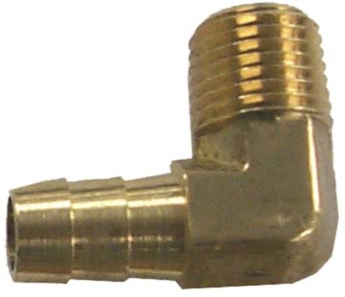 Marine Universal Fuel 90-Degree Elbow Tank Fitting 3/8" barb, 1/4" NPT 18-8067