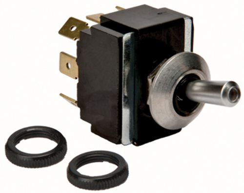 SIERRA SATIN CHROME TIP TOGGLE SWITCHES-On-Off-On DPDT