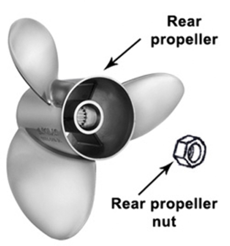 Mercruiser BRAVO III DUAL PROP (F)-14 X 26 Pitch 3 Blade SST Rear Propeller