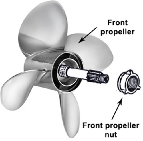 Mercruiser BRAVO III DUAL PROP (F)-15-1/2 X 26 Pitch 4 Blade SST Front Propeller