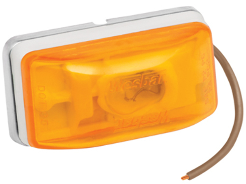 WATERPROOF COMBINATION CLEARANCE/MARKER LIGHT Amber Stud Mount White Base 203233