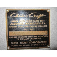 1971 Chris Craft Boat Hull Number Brass Plate 0REZ-19 0031V