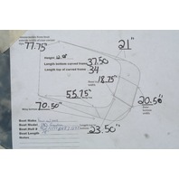 1993 Four Winns 180 Freedom Curved Boat Windshield 77" Wide Walk-Through