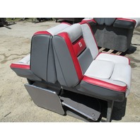 1989 Four Winns Sun Downer Boat Back to Back Seat w/ Base Stand Red White Gray