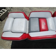1989 Four Winns Sun Downer Boat Back to Back Seat w/ Base Stand Red White Gray