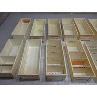 Lot of 14 Yellow Plastic Parts Storage Bins 5 W x 12 L x  3 1/4 H Maximize Space