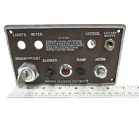 Mirro Marine Boat Dashboard Dash Panel with Key and Switch Brown 6.75" x 3.75"