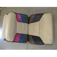 1989 Bayliner Capri Back to Back Boat Seats Light Grey Blue Fuschia Navy