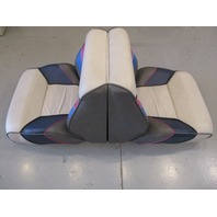 1989 Bayliner Capri Back to Back Boat Seats Light Grey Blue Fuschia Navy